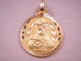 MEDALLA ORO 18KT VIRGEN DE LAS ANGUSTIAS PESO G2,5 DIAMETRO 20MM