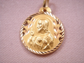 MEDALLA ORO 18KT ESCAPULARIO CORAZON JESUS V.ANGUSTIAS, PESO G2,2 D20MM