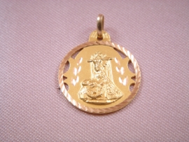 MEDALLA ORO 18KT VIRGEN DE LAS ANGUSTIAS PESO G3,10 D22MM