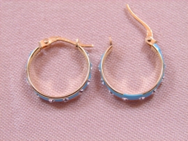 AROS ORO 18KT ESMALTADO CON CIRCONITAS PESO G1,80