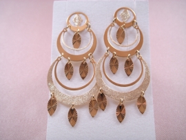 PENDIENTES ORO 18KT SATINADOS L62MM D30X23X12MM PESO G9,75