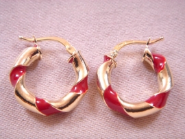 AROS ORO 18KT TRENZADOS ESMALTADOS D11X3,5MM PESO G2,05