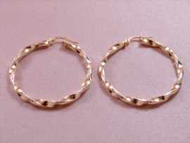 AROS ORO 18KT TRENZADOS MARTELADOS D32X3MM PESO G3,90