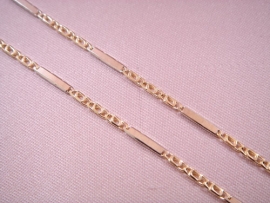 CADENA ORO 18KT BARRITA CON TRAVESIÑO 60CM PESO G13,45