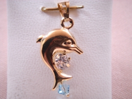 COLGANTE ORO 18KT DELFIN CON PIEDRAS PESO G0,9