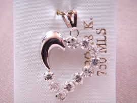 COLGANTE ORO 18KT CORAZON CIRCONITAS PESO G1,1 D21X6MM