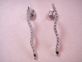 PENDIENTES ORO 18KT BARRITA CIRCONITAS D33MM PESO G4,15