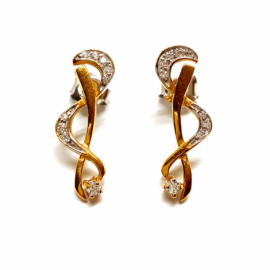 PENDIENTES ORO 18KT INFINITO CIRCONITAS D25X9MM PESO G4,15