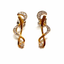 PENDIENTES ORO 18KT INFINITO CIRCONITAS D25X9MM PESO G4,45