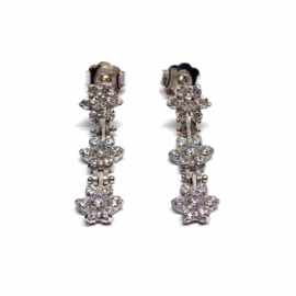 PENDIENTES ORO 18KT TRES ROSETAS D28X7MM PESO G4,3