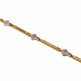 PULSERA ORO 18KT ROMBOS CIRCONITAS 19CM D5MM PESO G5,75