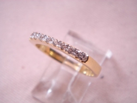 ANILLO ORO 18KT Y CIRCONITAS D2MM PESO 3,30G