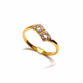 ANILLO ORO 18KT ROMBO CIRCONITAS D5MM PESO G1,95