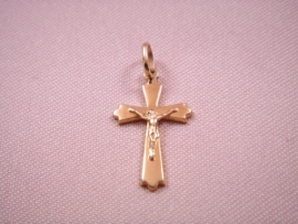 CRUZ ORO 18KT TRES PICOS CON CRISTO D28X16MM PESO G1,1