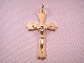 CRUZ ORO 18KT HUECA PICOS CON CRISTO D32X18 PESO G1,3