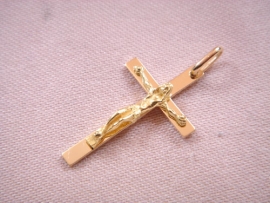 CRUZ ORO 18KT CON CRISTO PESO G2,25 D28X17MM