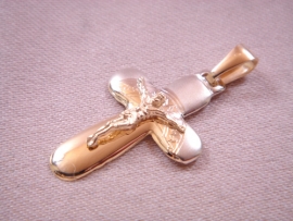 CRUZ ORO 18KT BICOLOR CON CRISTO D30X19MM PESO 4,35G