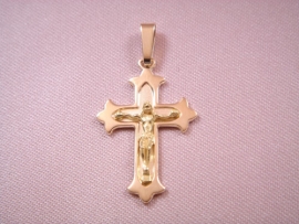 CRUZ ORO 18KT MACIZA CRISTO RELIEVE D39X18MM PESO G4,10