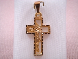 CRUZ ORO 18KT VENTANA CRISTO PERFIL PESO G3,05 D28X16MM