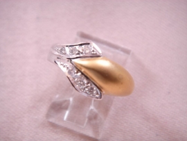 ANILLO ORO 18KT BICOLOR BRILLANTES 0,08CTS PESO G2,75