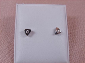 PENDIENTES ORO 18KT Y BRILLANTES TRIANGULO (H-VS) 0,02CTS 