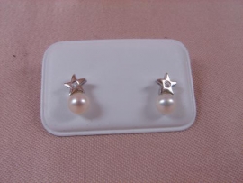 PENDIENTES ORO 18KT PERLA-BRILLANTES H-VS PESO 2,00G