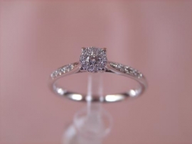 ANILLO ORO 18KT Y BRILLANTES 1P (SI H) 0,10KT 12P 0,05KT 10P 0,05KT G2,4 D5,25MM