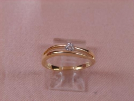 ANILLO ORO 18KT BRILLANTES  1P (SI H) 0,11KT G2,8 D4,9MM