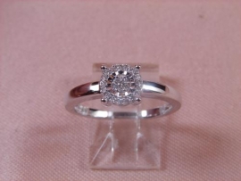 ANILLO ORO 18KT  BRILLANTES 1P (SI H) 0,01KT 6P 0,02KT 19P 0,08KT G3,4 D8,5MM