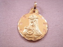 MEDALLA ORO 18KT ESCAPULARIO V.ANGUSTIAS-C.JESUS D19MM PESO 1,95G