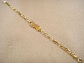 ESCLAVA ORO 18KT BEBE PLACA PERGAMINO 14CM PESO G2,35
