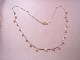 GARGANTILLA ORO 18KT BICOLOR CON BOLILLAS 45CM PESO G4,8