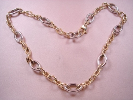 GARGANTILLA ORO 18KT OBAL BICOLOR 45CM PESO G27,3 D12X3MM