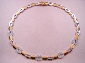 GARGANTILLA ORO 18KT ESTAMPADO PIEDRA PESO G35,5, LONGITUD 45CM, ANCHO 9MM
