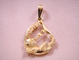 COLGANTE ORO 18KT BEBE DURMIENDO CON ZIRCONI PESO 2,5G