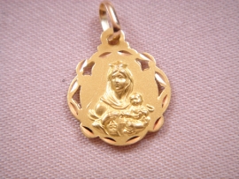 MEDALLA ORO 18KT ESCAPULARIO V.CARMEN-C.JESUS D16MM PESO G1,50