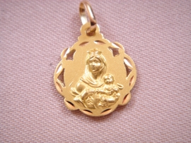 MEDALLA ORO 18KT ESCAPULARIO V.CARMEN-C.JESUS D16MM PESO G1,50