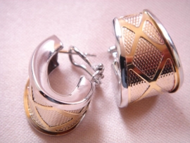 PENDIENTES ORO 18KT TRIANGULO BICOLOR D19X15MM PESO G7,6