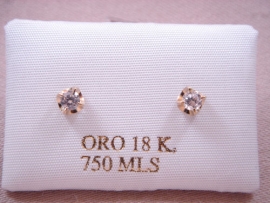 PENDIENTE ORO 18KT BEBE GARRA ARQUILLO CIRCONITA D4,5MM PESO 0,50G