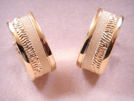 PENDIENTES ORO 18KT SEMIARO GRECA DISMINUCION D16X10MM PESO G6,5