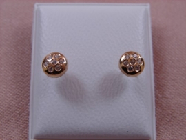 PENDIENTE ORO 18KT BEBE BOTON CIRCONITAS PESO G1,35 D6MM