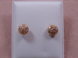 PENDIENTE ORO 18KT BEBE BOTON CIRCONITAS PESO 1,15G D10MM