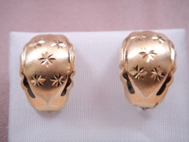 PENDIENTES ORO 18KT OVALADO TALLADO CATALAN D18X10MM PESO G2,90