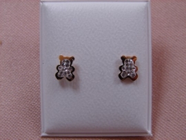 PENDIENTE ORO 18KT OSO CON CIRCONITAS PESO G0,41 D6,5MM