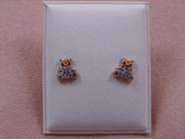 PENDIENTE ORO 18KT OSO CON CIRCONITAS D6X5MM PESO G0,40