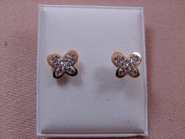 PENDIENTE ORO 18KT MARIPOSA CIRCONITAS PESO G0,66 D8X7MM