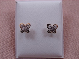 PENDIENTE ORO 18KT BEBE MARIPOSA CIRCONITAS PESO G0,55 D7X6MM