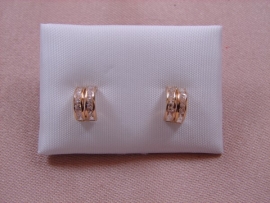 PENDIENTE ORO 18KT DOBLE CARRIL 8,5X5MM PESO G1,20