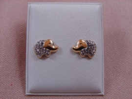 PENDIENTE ORO 18KT BEBE ELEFANTE CIRCONITAS PESO G0,85 D9X7MM