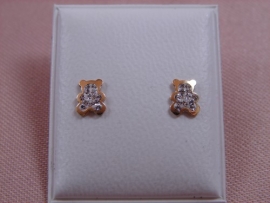 PENDIENTE ORO 18KT BEBE OSO CIRCONITAS PESO G0,4 D6X5MM